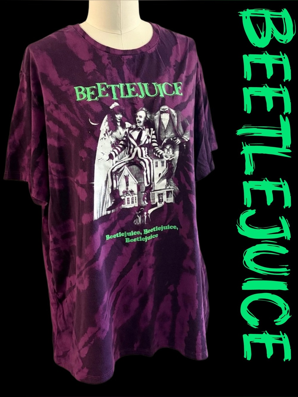 Beetlejuice Tie-Dye Purple Tee XL / XXL
